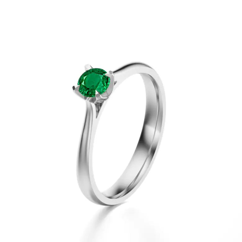 Pierścionek z białego złota ze szmaragdem AJPZ_111 Pierścionek z białego złota ze szmaragdem AJPZ_111